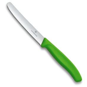 Victorinox Tomaten und Tafelmesser, 11cm Wellen grün